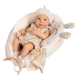 Venta al por mayor de fábrica: Muñecas bebé <span class=keywords><strong>reborn</strong></span> de silicona pintadas a mano, realistas, de 40 cm, con cesta para dormir, edredón y almohada. - Product Image 2