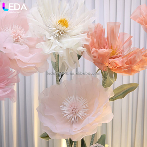 LEDA Wedding Events Parties Decorations Giant <b>Flower</b> Colorful Large-branch Organza <b>Flower</b> Clusters - Product Image 3