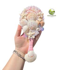 Nuevo espejo de concha marina de recuerdo de Vietnam, ecológico, redondo, hecho a mano, moderno - Product Image 4