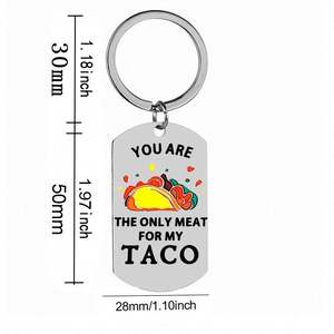 Drôle Valentine I Love Cadeaux Vous êtes la seule viande pour mon Taco Porte-clés en métal personnalisé Cadeau de Noël de mariage Porte-clés pour couple - Product Image 6