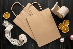 Recyclable Custom Logo Printing Kraft Eco-Friendly Brown Paper <b>Bags</b> With Handles Cheap Price - Product Image 6