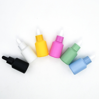 Flacon compte-gouttes en verre, personnalisé, avec compte-gouttes coloré, noir mat, blanc, rose, vert, bleu, jaune, 30ml, 50 pièces