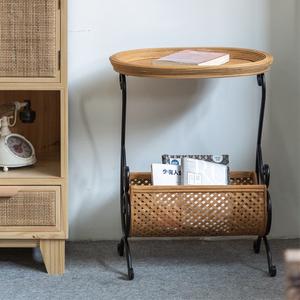 ART NEST Présentoir Européen Artisanat Antique, Chariot de Rangement Portable en Métal, Bois et Bambou, Panier de Rangement Durable pour Salon - Product Image 4