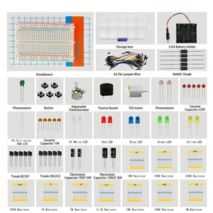 Kit de composants électroniques, kit de programmation éducatif avec fils de liaison, LED, résistances, breadboard, kit électronique DIY pour Arduino - Product Image 1