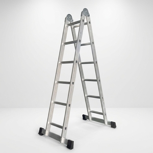<span class=keywords><strong>Escalera</strong></span> de <span class=keywords><strong>dos</strong></span> secciones ajustable, tipo A y recta, de aluminio, multiusos, con diseño de bisagra - Product Image 1