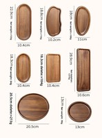 Plateau de service multifonctionnel moderne et minimaliste en bois d'acacia pour collations, thé et gâteaux, en bois massif