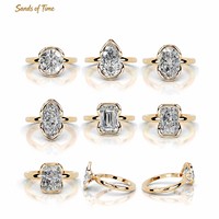 Bague de Mariage en Moissanite Taille Poire Couleur D VVS pour Femme, Pierre de 2 Carats, Argent Sterling 925 Plaqué Or 18K, Sertissage à Griffes, Personnalisable