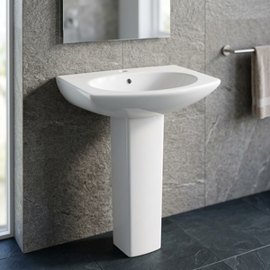Lavabo sur pied Vistaar en céramique, forme carrée, pour salle de bain - Product Image 5