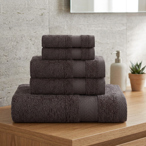 Ensemble de serviettes de bain en coton brun foncé ORCHID, tissées, hypoallergéniques, écologiques, douces et absorbantes, pour la maison, adultes - Product Image 1