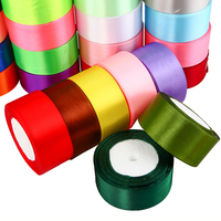 Fabrication sur mesure de rubans en satin de 196 couleurs, rubans en polyester pour fleurs, rubans pour gâteaux, rubans pour emballages cadeaux