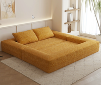Canapé sectionnel extensible à double usage, rembourré en éponge, style italien, sans cadre, pour villa