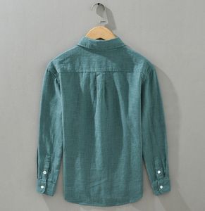 เสื้อเชิ้ตคอปกผ้ารามี ไซส์ <span class=keywords><strong>M</strong></span>-3XL สำหรับผู้ชาย สไตล์ลำลอง ระบายอากาศได้ดี แฟชั่นทันสมัย ผ้าฝ้ายและผ้าลินิน สีพื้น ทรงหลวม - Product Image 5