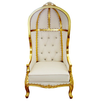 Fauteuils de Trône Royaux Modernes de Luxe à Dossier Haut Doré et Blanc pour Mariages de Roi et Reine - Vente en Gros