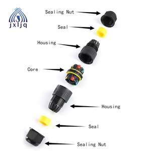 מפעל ישירות פלסטיק M25 4 פין ניילון חוט טבעת להחליק רוטרי משותף חשמל מחבר עם עמיד למים IP68 עבור LED תאורה - Product Image 3