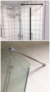 Accesorios de Baño, Herrajes de Acero Inoxidable Sus304, Barra de Soporte Ajustable para Mampara de Ducha con Parte Superior de Vidrio - Product Image 5