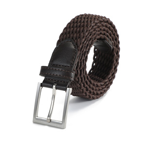 Ceinture tressée en corde cirée marron café avec boucle ardillon en cuir PU pour homme – Plusieurs tailles – Collection Automne 2025 - Product Image 1