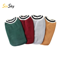 SinSky Offre Spéciale adorable petit chien à capuche vêtements tricoté gilet décontracté col en v collège Style gilet mignon chien vêtements