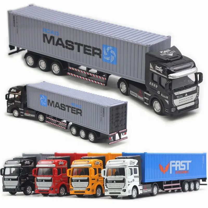 Diecast Speelgoedvoertuigen Hot Sale1: 48 Containertruck Model Van Legering Containerwagen Voor Jongens Speelgoed Modelo Collectie