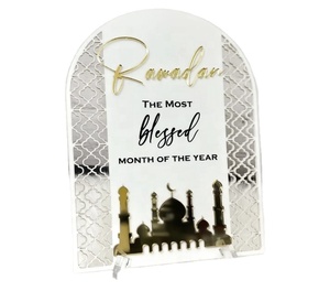 Party Decoration Ramadan Sign for Home Table Decor Acrylic Eid Mubarak Desktop Decorations - Product Image 4
