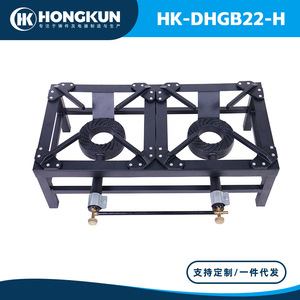 Estufa de gas portátil para exteriores Hongkun de doble quemador, 760x380x230 mm, diseño dividido de hierro fundido para camping y uso doméstico. - Product Image 4