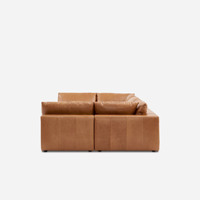 Canapé modulaire en cuir véritable de luxe nordique en forme de L, 7 places, avec mousse haute densité pour salon