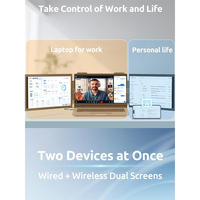 Eimio OEM Moniteur portable double sans fil télescopique IPS 14 pouces Type-C haute performance pour usage professionnel