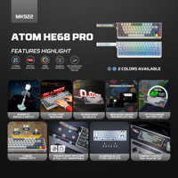 Clavier de jeu sans fil magnétique Fantech MK922, connectivité tri-mode, remplacement à chaud complet, ARGB, 68 touches, clavier de jeu pour PC Gamer