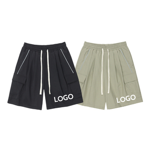 High Street Trendy Grande Bolso Cordão Casual Calções Esportivos Do Vintage 100% Algodão Acima Do Joelho <span class=keywords><strong>Shorts</strong></span> para Homens - Product Image 1