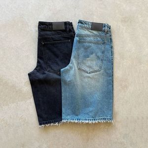 <span class=keywords><strong>Shorts</strong></span> in Denim Vintage con Logo Personalizzato Ricamato, Oversize, Stile Streetwear, Effetto Consumato, <span class=keywords><strong>Jeans</strong></span> Baggy da <span class=keywords><strong>Uomo</strong></span> - Product Image 5