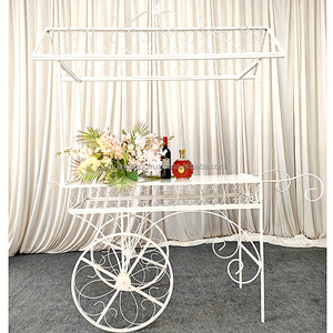 FURUN Carrito de dulces Evento Boda Carrito de dulces de oro Carrito de dulces de madera para decoración de festivales de vacaciones - Product Image 2