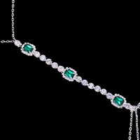 Chaîne de soutien-gorge sexy en cristal vert pour la poitrine Harnais avec strass pour le ventre Chaîne de corps Collier de bijoux Accessoires de vêtements pour femmes