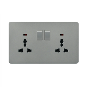 Interruptor de Pared Gris UK con Enchufe, 3 y 4 Vías, Interruptor de 2 Posiciones, 13A, Enchufe de Pared Simple y Doble con Luz Indicadora - Product Image 4