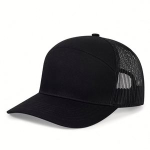 Blank Snapback Sports Gorras Trucker Baseball <b>Cap</b> 7 Panel Golf Custom Logo <b>Flat</b> Brim Mesh Trucker Hat for <b>Man</b> - Product Image 1