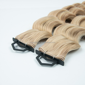 Extensiones de cabello humano de doble trama con punta plana de queratina pre-adherida para mujeres - Product Image 1