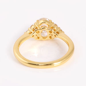 Bagues de fiançailles en argent pur pour femmes, couleur DEF, ovale, en moissanite, tendance, pour les fêtes, bagues personnalisées - Product Image 2