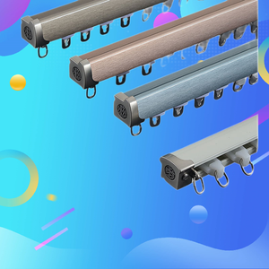 Riel y Guía <span class=keywords><strong>para</strong></span> Cortinas Cuadradas Modernas de Aleación de <span class=keywords><strong>Aluminio</strong></span>, Utilizado <span class=keywords><strong>para</strong></span> Rieles y Accesorios de Cortinas Contemporáneas - Product Image 1