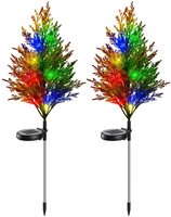 Luzes de energia solar para árvore, mudança de várias cores, luz tremeluzente para pátio, gramado, caminho, natal, luzes de led