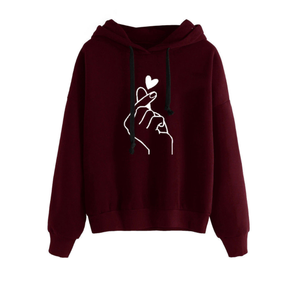 Gran oferta otoño nuevo rosa y color brillante chica amor mujeres Kawaii manga larga pulóver Bt sudaderas con capucha - Product Image 6