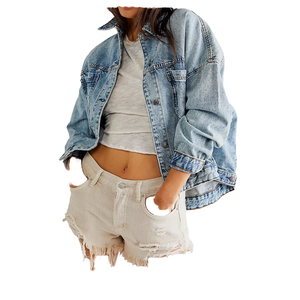 Fashion Women's Loose Vintage <b>Denim</b> Jacket Autumn/Winter/Summer Waterproof Casual <b>Coat</b> Wholesale - Product Image 1