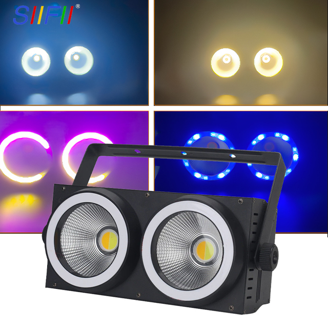 COB Par Stage 2-Eyes 100W LED Blinder Lights Warm and White or RGB Mix LED Rings with Strip for Wedding and Church