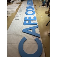 Panneau de lettres en acier inoxydable poli de haute qualité panneau de signalisation rétro-éclairé de salon de barbier d'affaires pour voitures de société peinture élégante