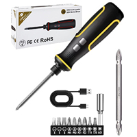 Tournevis électrique et manuel, 2000 mAh, rechargeable par USB, mini, 3,7 V, sans fil, moteur sans balais, couple maximal de 5 Nm, 280 tr/min