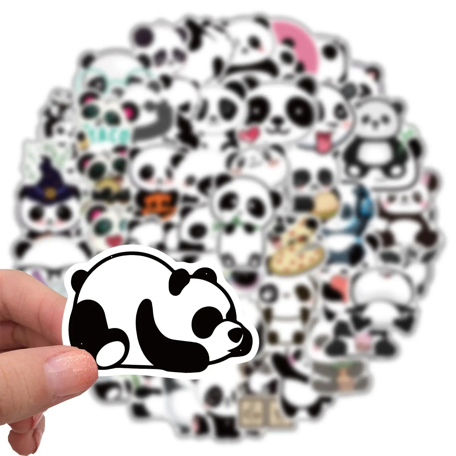 Destek özelleştirilmiş karikatür Panda yaratıcı sevimli çıkartmalar kişiselleştirilmiş dekorasyon motosiklet bagaj su geçirmez çıkartmalar