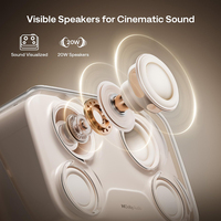 Projecteur intelligent Aurzen BOOM Mini Off White compatible Google TV 4K, 500 lumens ANSI, audio DoIby