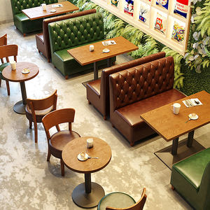 Banque de <span class=keywords><strong>Restaurant</strong></span> Moderne en Cuir <span class=keywords><strong>Chesterfield</strong></span>, Fauteuil Rétro à Dossier Haut Boutonné, Canapé <span class=keywords><strong>Banquette</strong></span> pour Café - Product Image 3