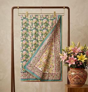 PRABHAVA - Sábana de Algodón Voile Resistente con Estampado Floral Hecho a Mano, Premium, Reversible, Tamaño King Size 90x108 Pulgadas, para el Hogar - Product Image 1