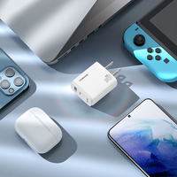 Chargeur mural rapide 30W PD Type-C QC3.0 double USB A+C avec prises américaines pour smartphone 16/25