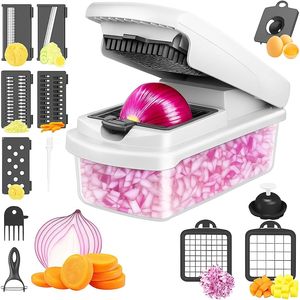 Custom Logo 15pcs in 1 Multi-functional Fruit & Vegetable Tools Manual Onion Slicer Veggie Slicer Food & Vegetable Chopper - Product Image 1