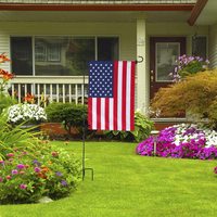 Piquet de jardin en fer noir de taille standard pour drapeau de jardin