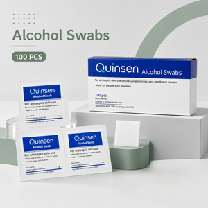 Tampons pré-imprégnés d'<span class=keywords><strong>alcool</strong></span> jetables CE ISO 13485, 100 unités, emballés individuellement, logo personnalisé, fourniture OEM - Product Image 1